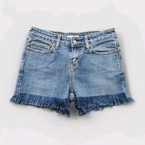 Levi's 515 Womens‎ Jeans Shorts Cut-Off Fray Distressed Denim Size 2 Stretch